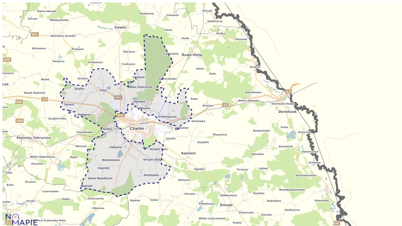 Mapa obszarów ochrony przyrody Chełma